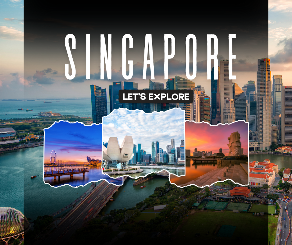 Black  and White Minimalist Singapore Travel  Instagram Post